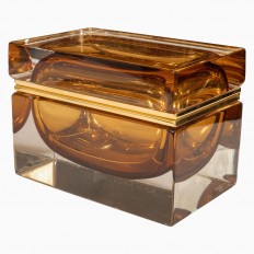 Rectangular Murano covered glass box